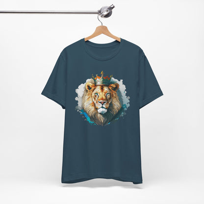 Lion with Crown Tee Unisex Cotton Watercolor King Lion Graphic T-Shirt 2