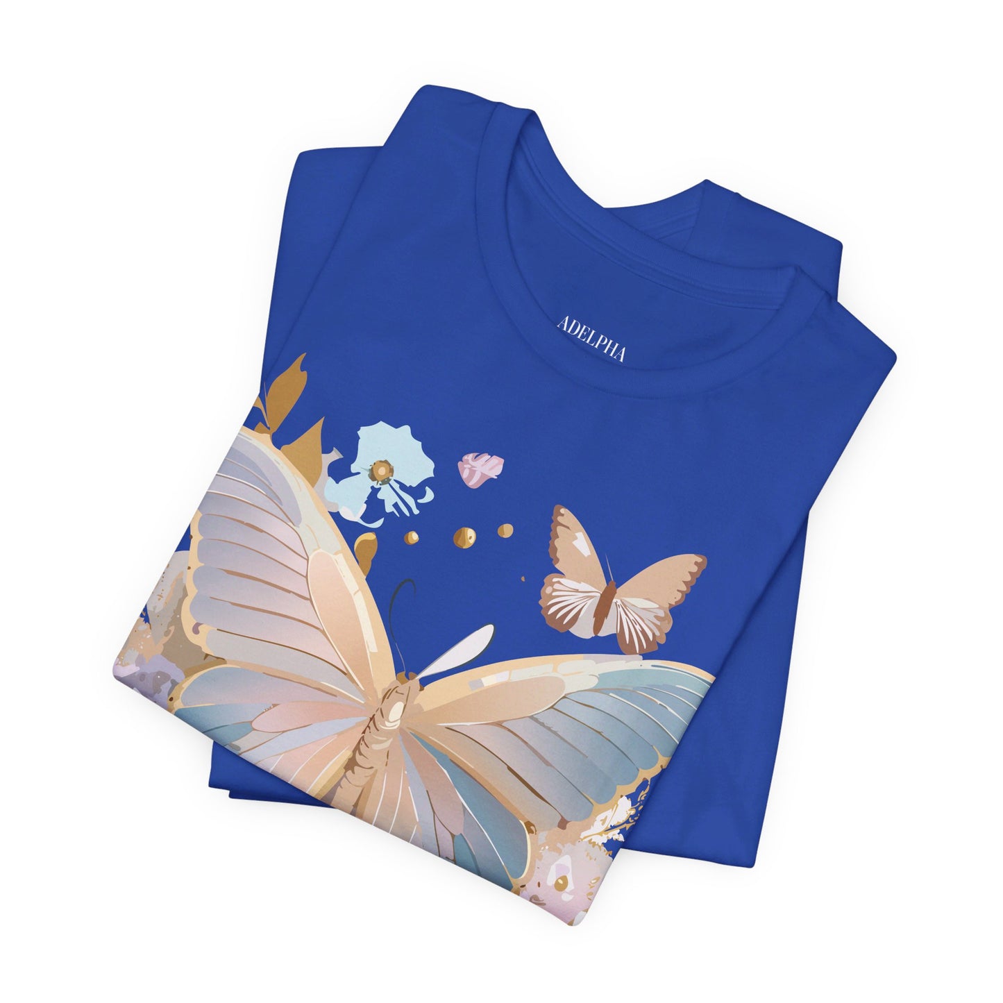 Natural Cotton Tee Shirt with Butterfly