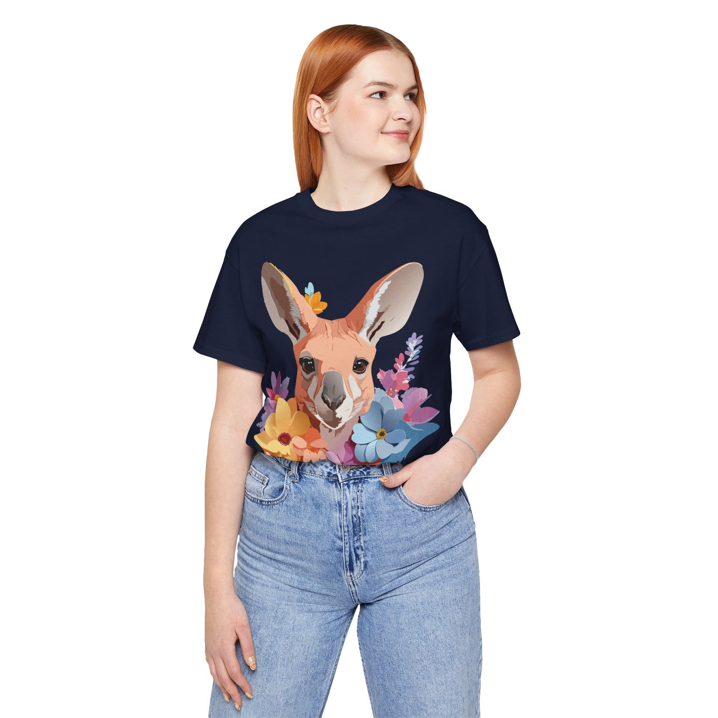 Natural Cotton Tee Shirt with Kangaroo