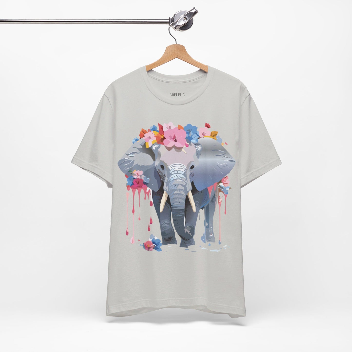 T-shirt en coton naturel avec motif éléphant