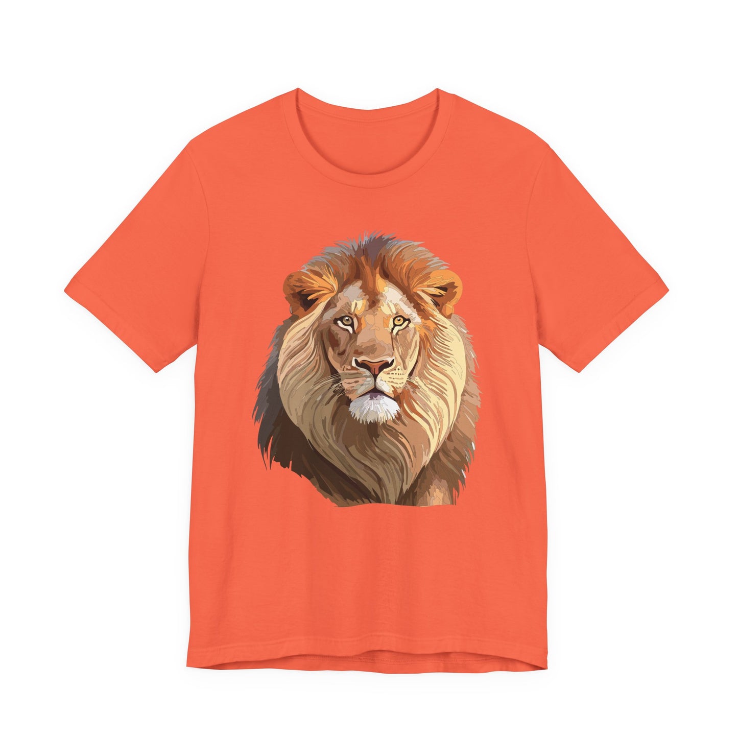 Safari Lion Head Illustration T-Shirt Unisex Cotton Realistic Lion Portrait Tee 3