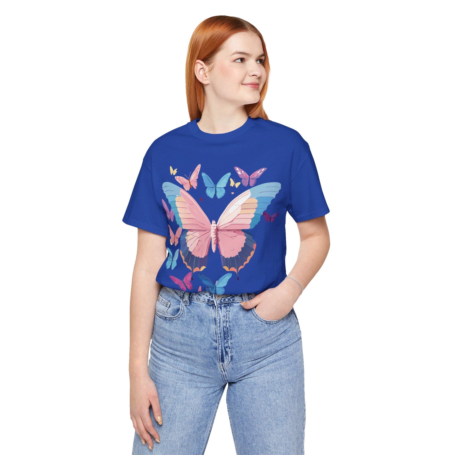 T-shirt en coton naturel avec papillon