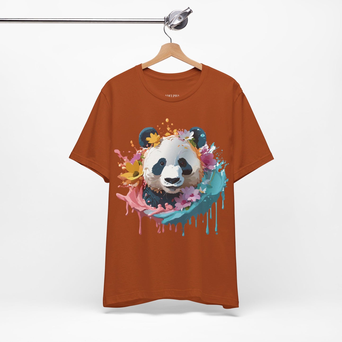 Natural Cotton Tee Shirt with Panda