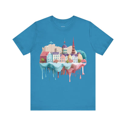 Natural Cotton Tee Shirt - Beautiful Places Collection - Warnemünde and Rostock - Germany Printify