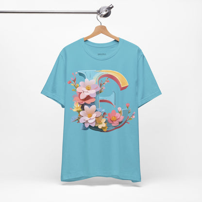 Natural Cotton Tee Shirt - Letters Collection - E Printify