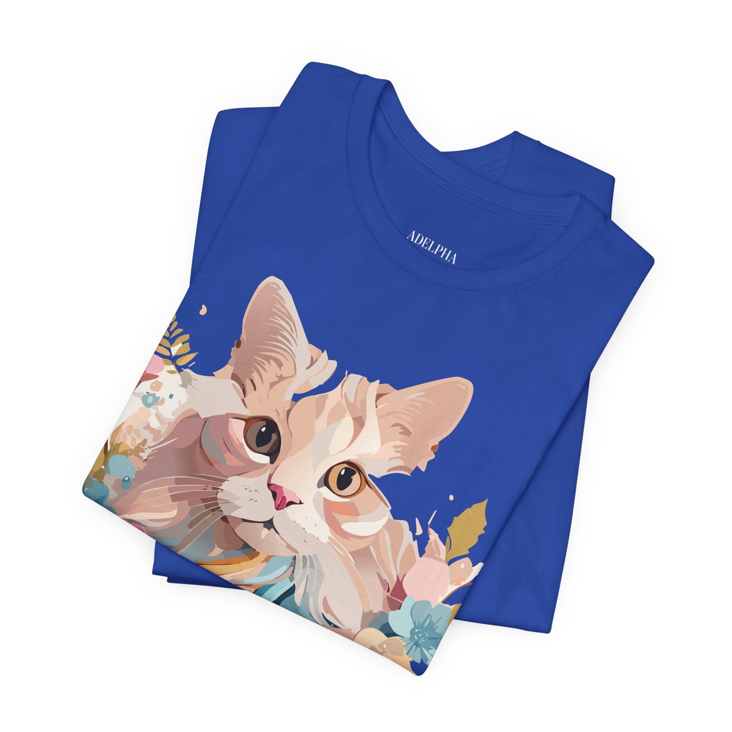 Natural Cotton Tee Shirt with Cat