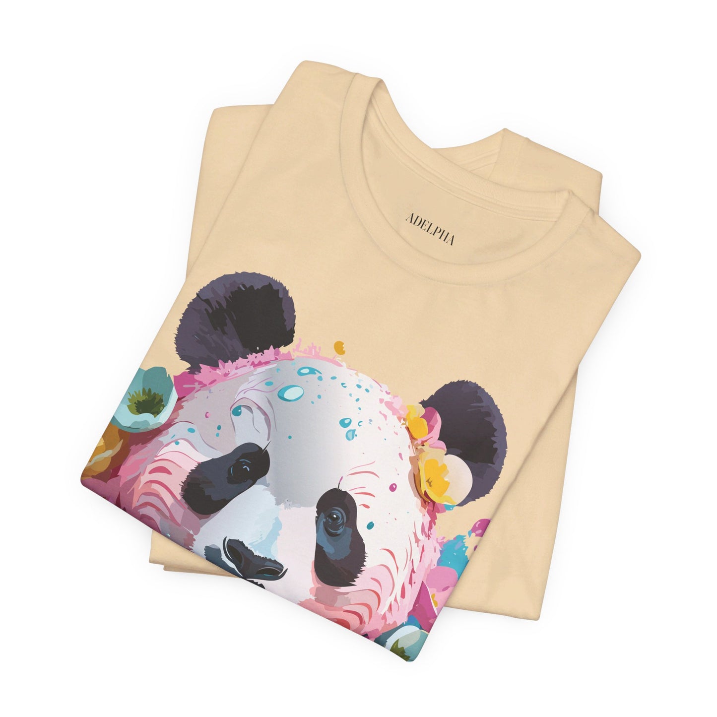 Natural Cotton Tee Shirt with Panda