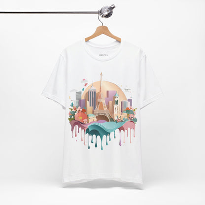 Natural Cotton Tee Shirt - Beautiful Places Collection - Paris Printify