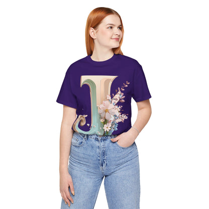 Natural Cotton Tee Shirt - Letters Collection - J Printify