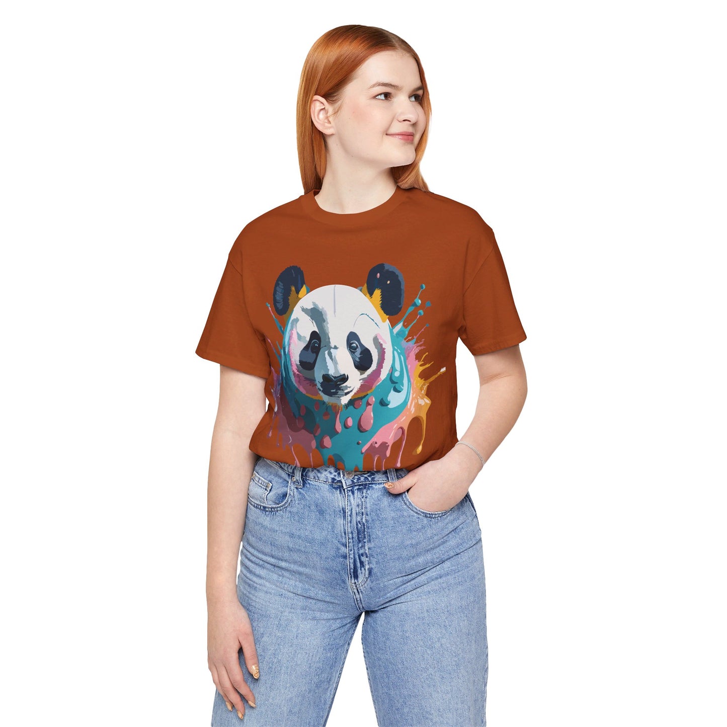 T-Shirt aus natürlicher Baumwolle mit Panda