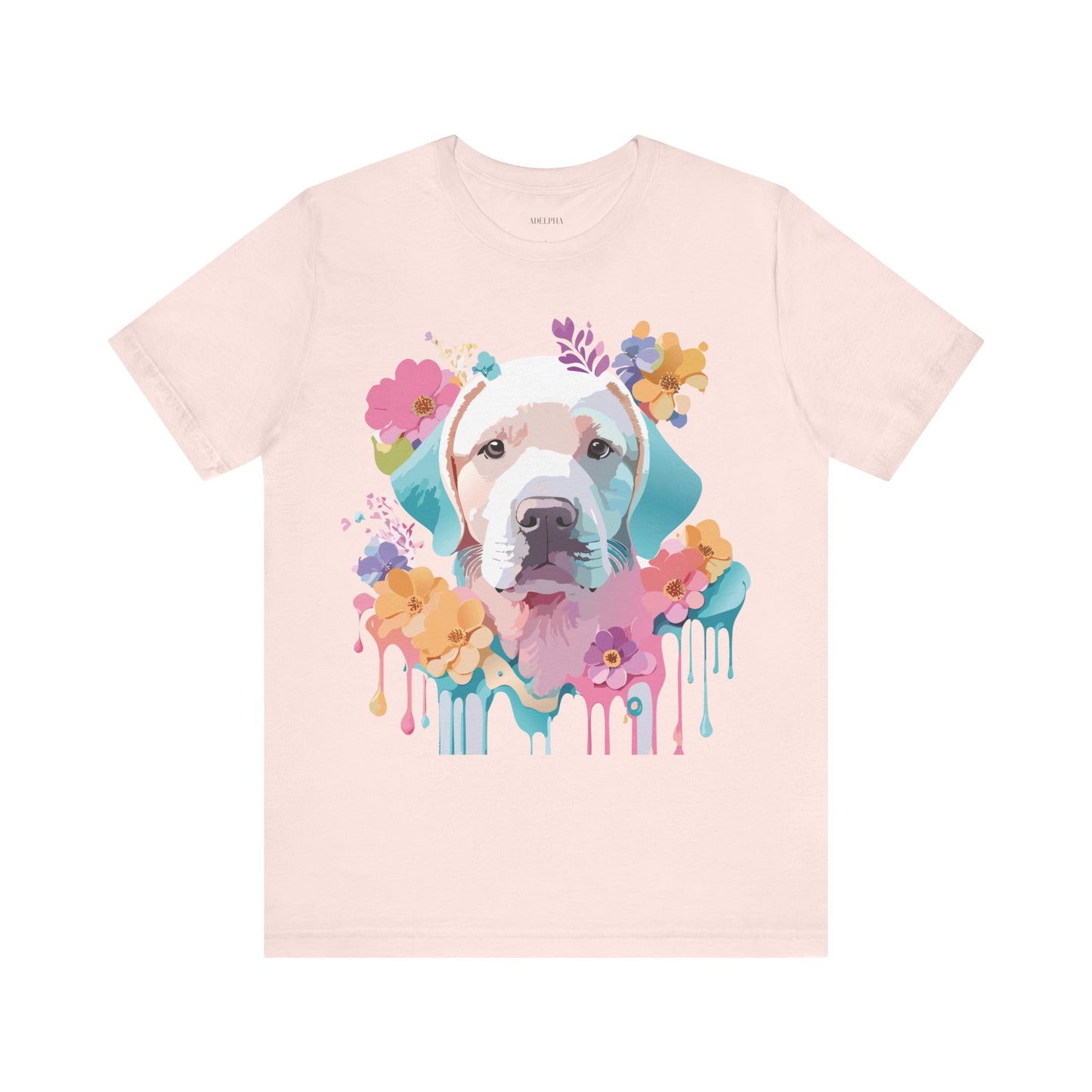 Natural Cotton Tee Shirt with Dog