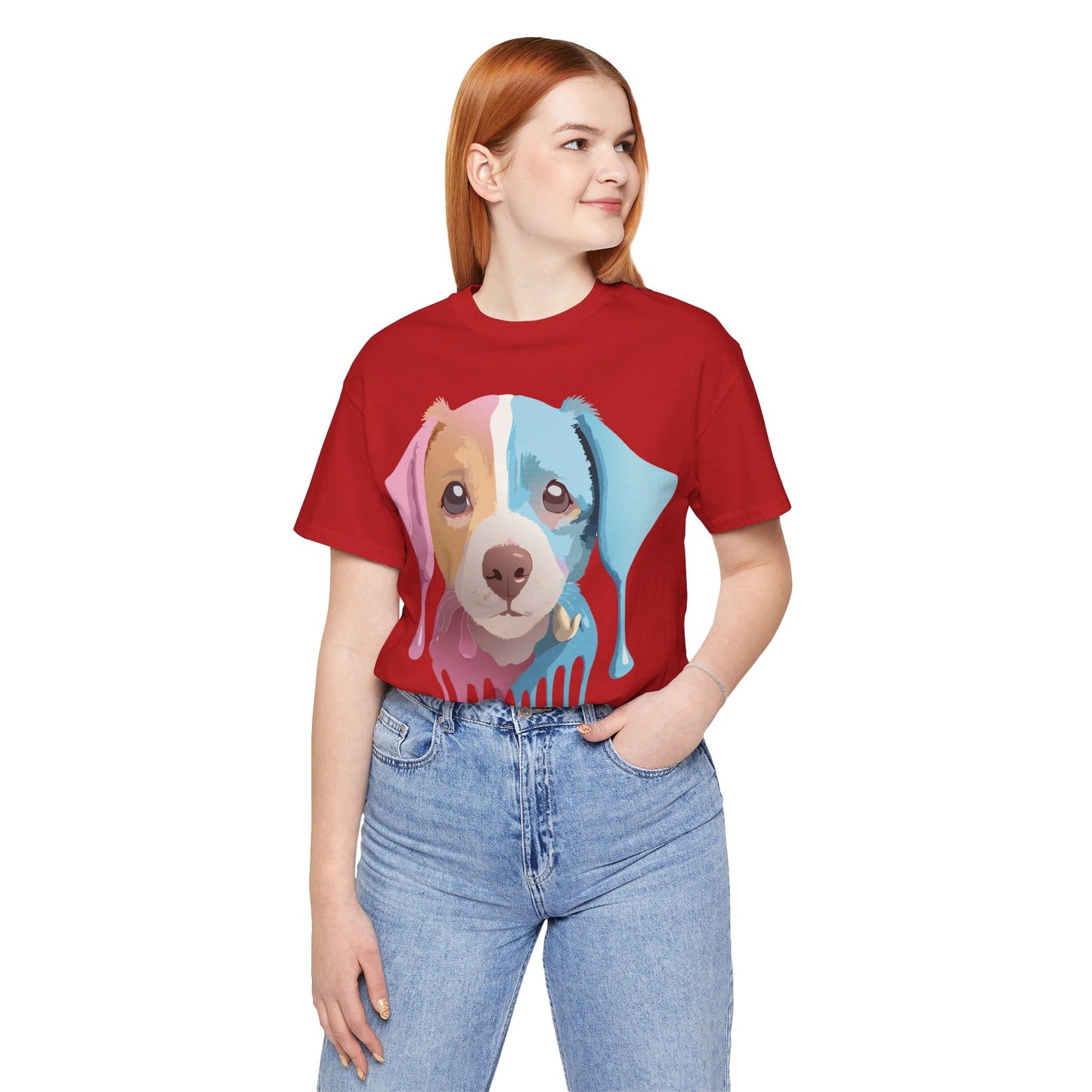 T-Shirt aus natürlicher Baumwolle mit Hund