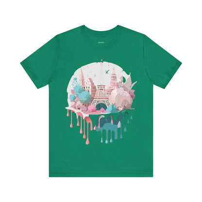 Natural Cotton Tee Shirt - Beautiful Places Collection - Paris Printify