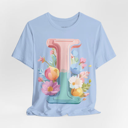 Natural Cotton Tee Shirt - Letters Collection - I Printify