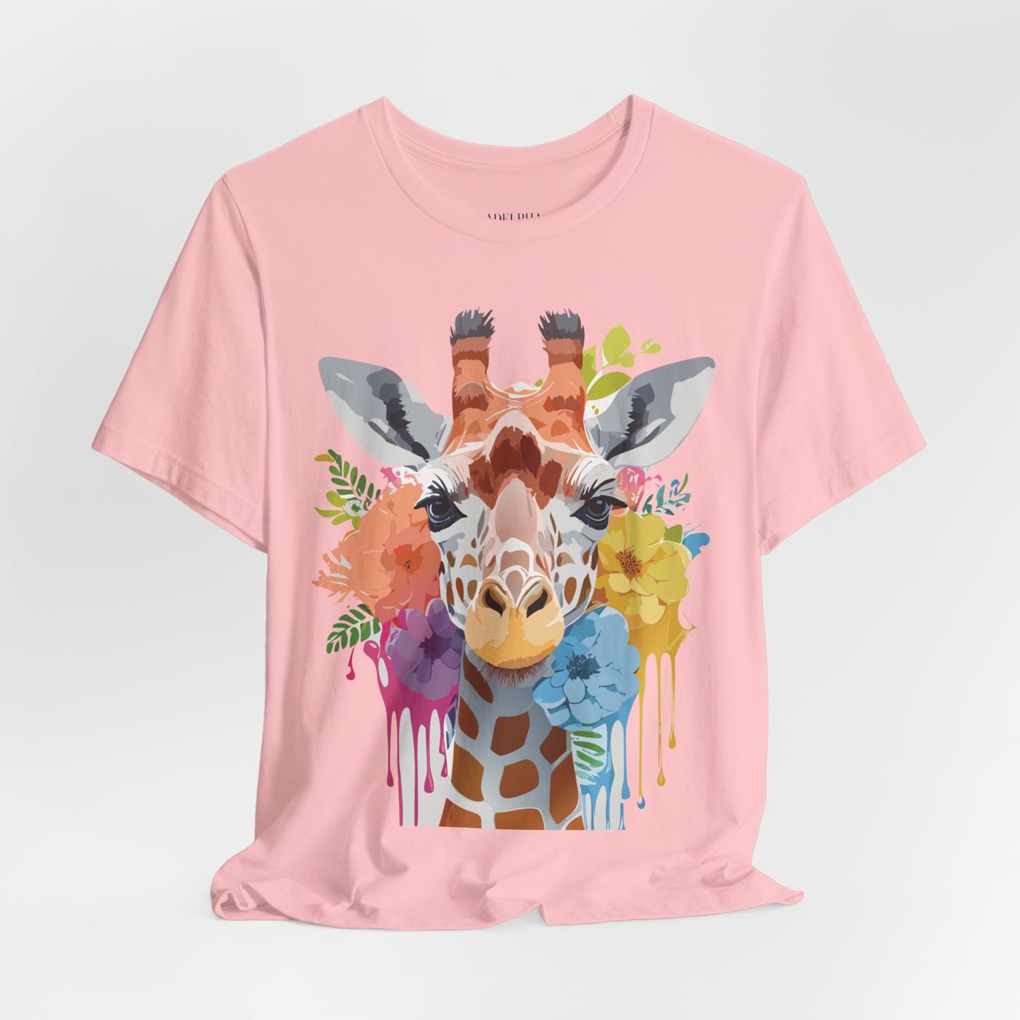 Natural Cotton Tee Shirt with Giraffe