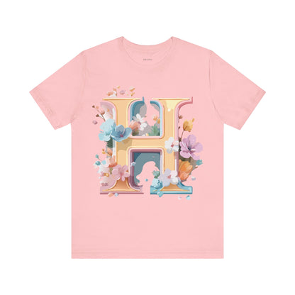 Natural Cotton Tee Shirt - Letters Collection - H Printify