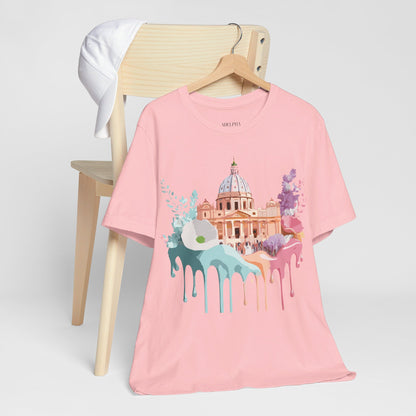 Natural Cotton Tee Shirt - Beautiful Places Collection - Rome Printify