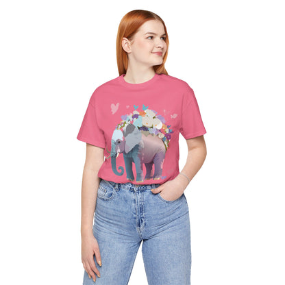 Natural Cotton Tee Shirt with Elephant Printify