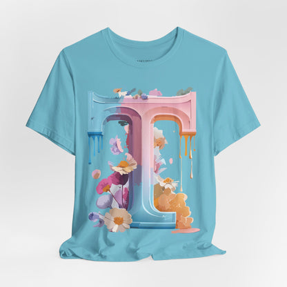 Natural Cotton Tee Shirt - Letters Collection - T Printify