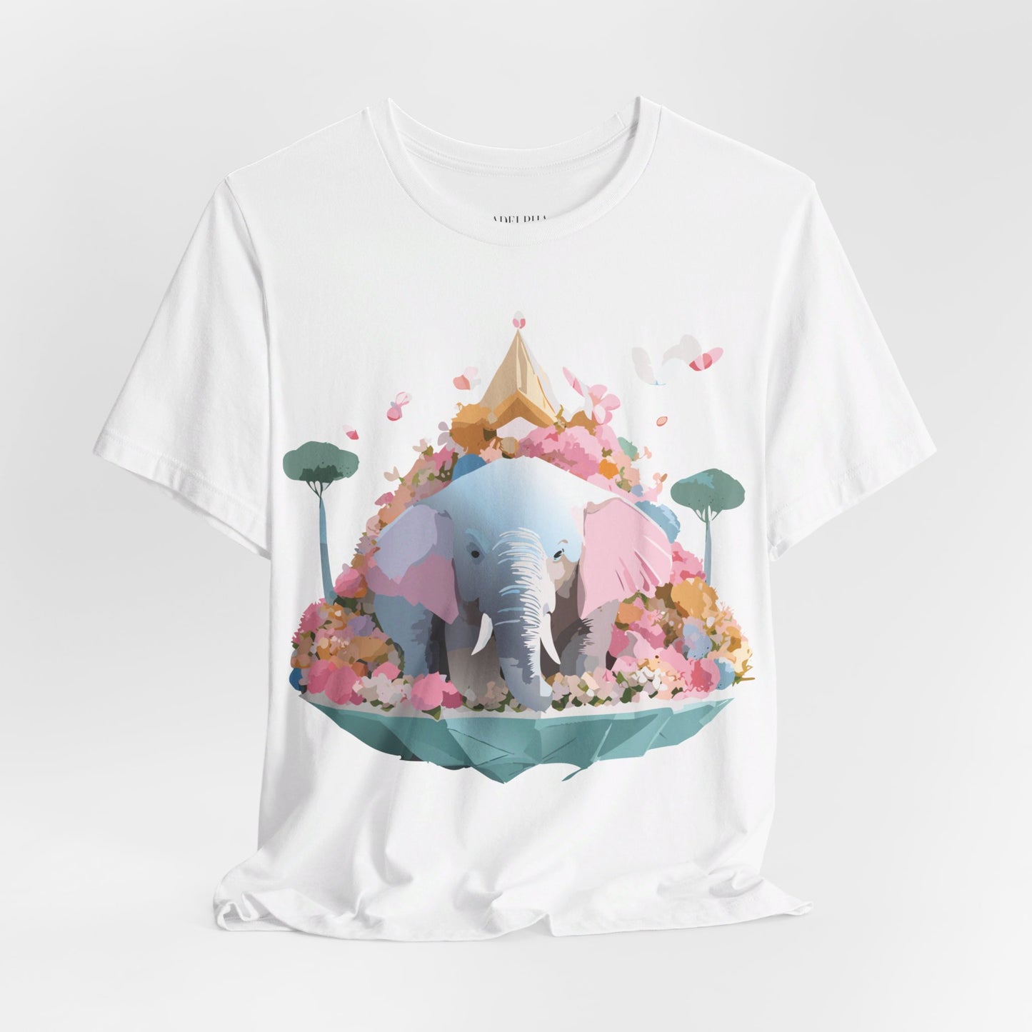 T-shirt en coton naturel avec motif éléphant