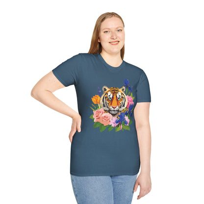 Tiger Shirt Unisex Animal Tee Gildan Softstyle 64000 100 Percent Cotton