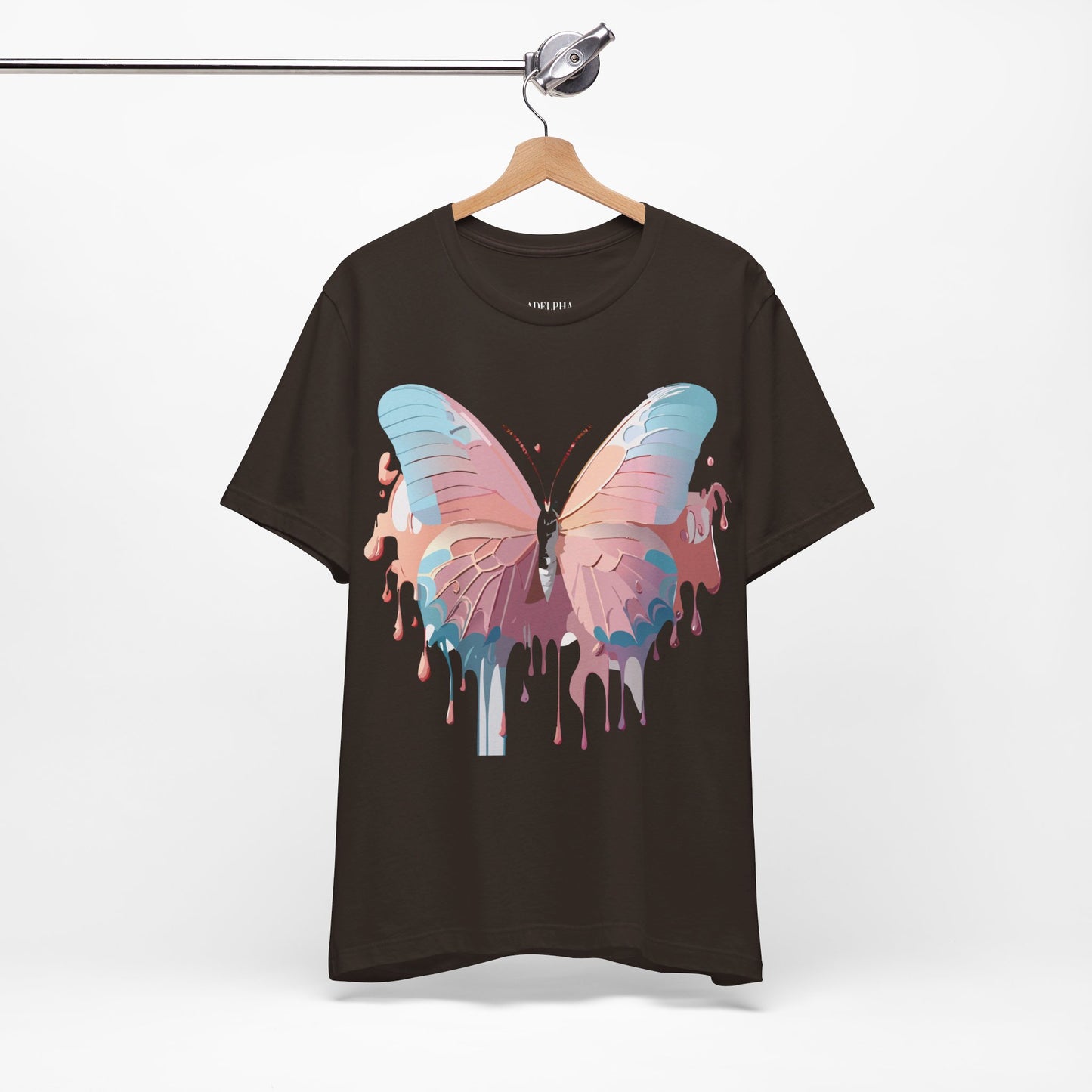 Natural Cotton Tee Shirt with Butterfly