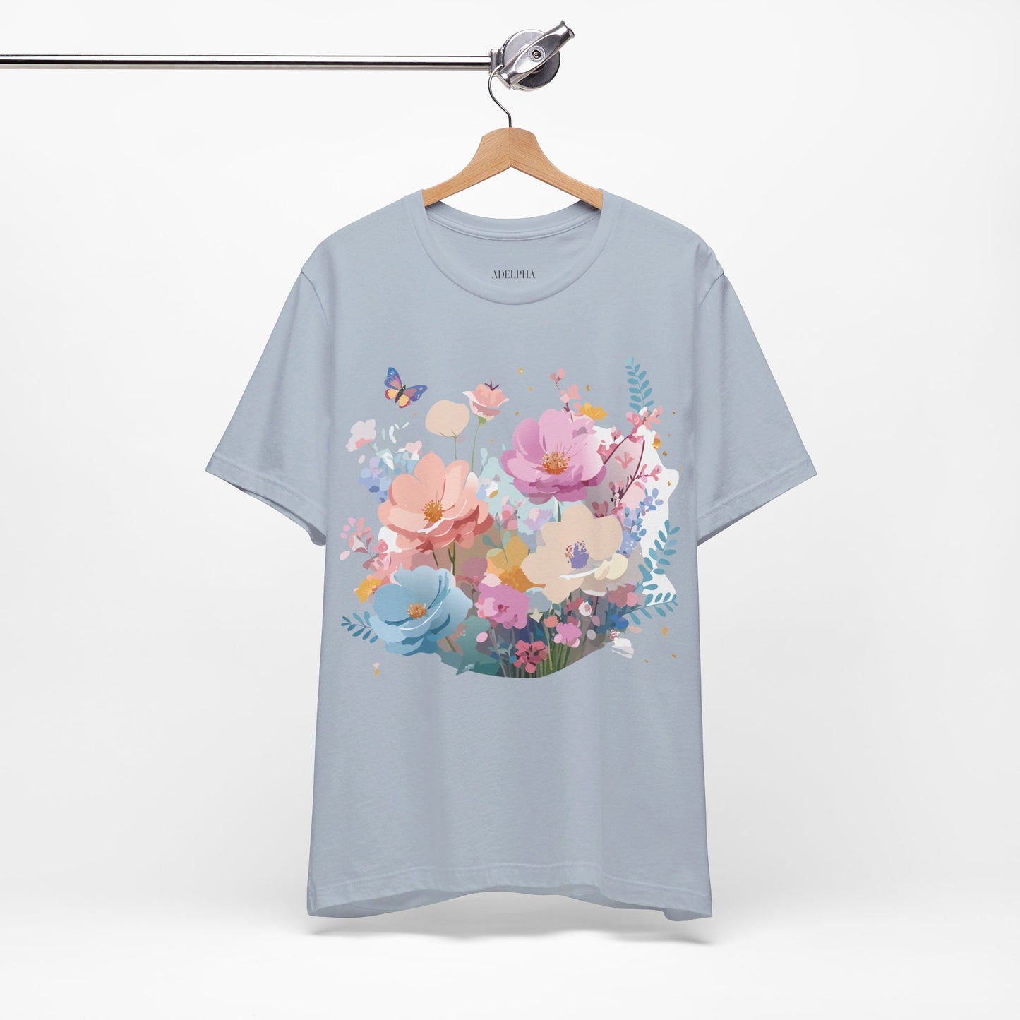 T-Shirt aus natürlicher Baumwolle mit Blumen