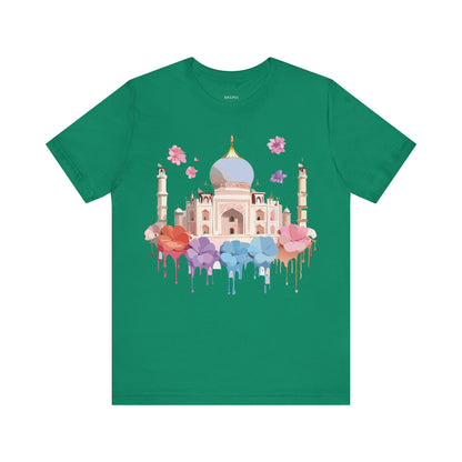 Natural Cotton Tee Shirt - Taj Mahal, India Printify