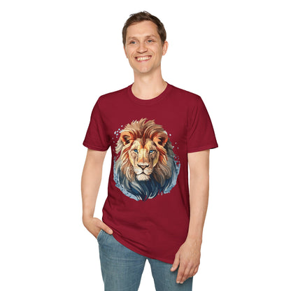 Unisex Lion Shirt Floral Lion Tee Gildan Softstyle 64000 Tee