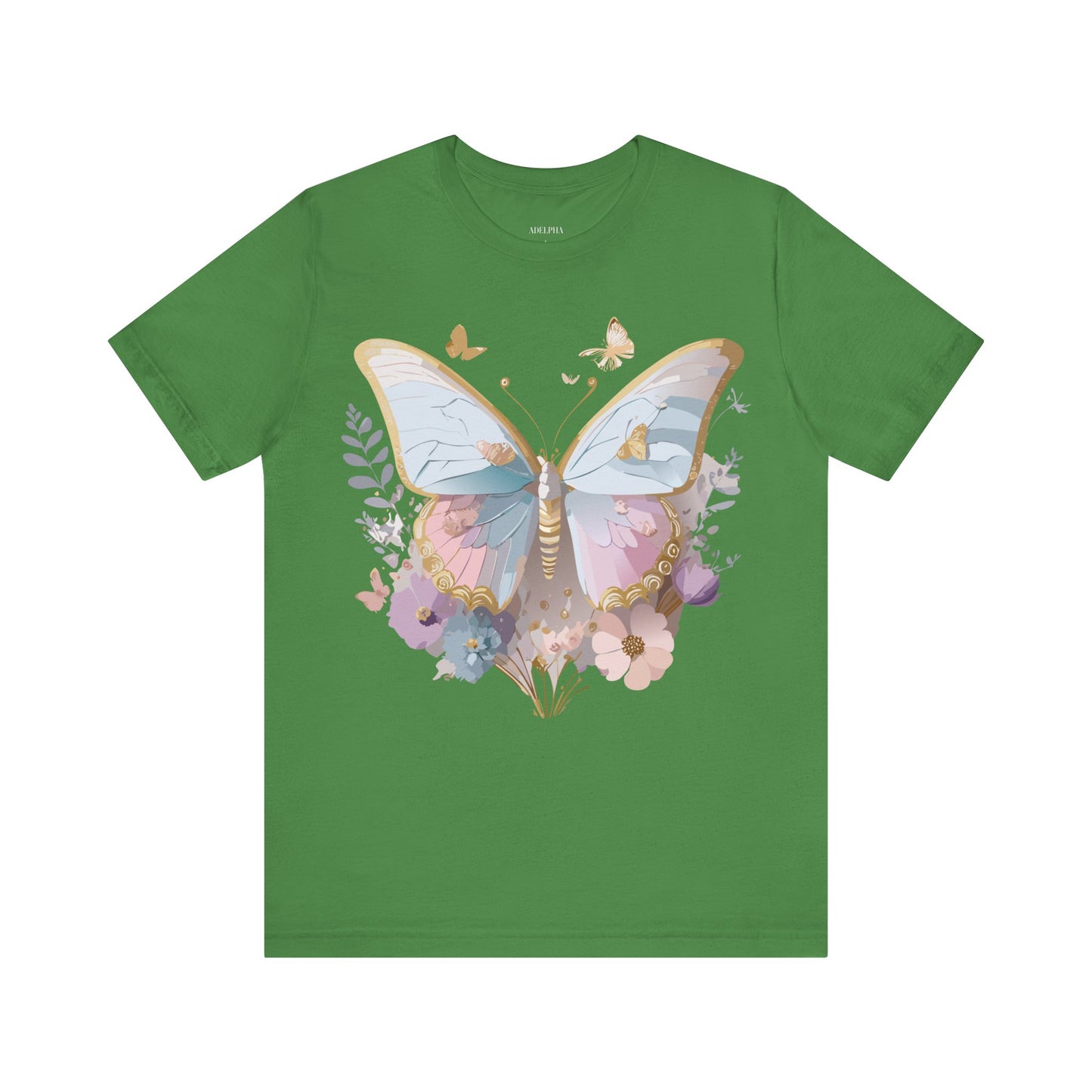 Natural Cotton Tee Shirt with Butterfly