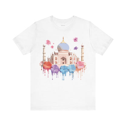 Natural Cotton Tee Shirt - Taj Mahal, India Printify
