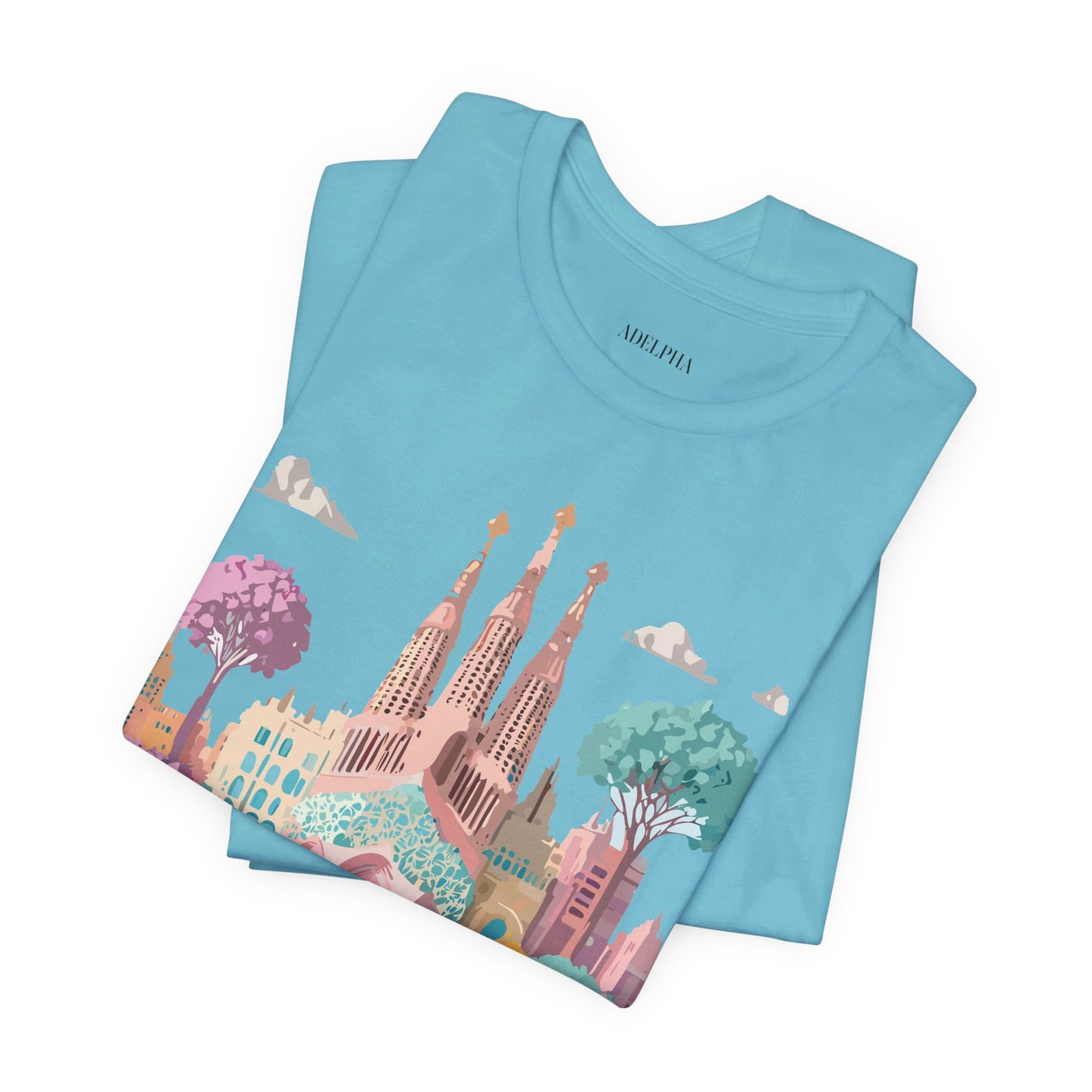 Natural Cotton Tee Shirt - Beautiful Places Collection - Barcelona