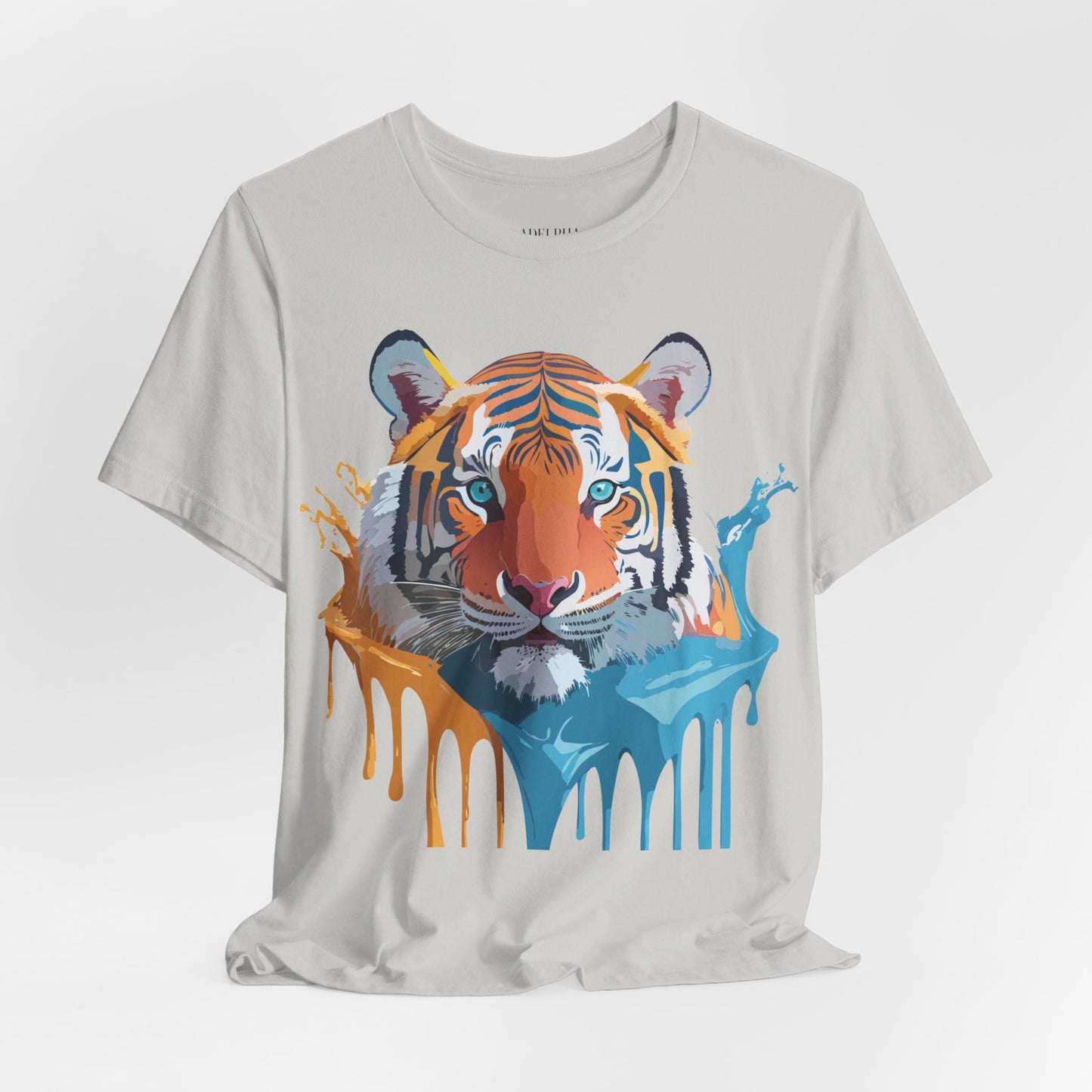 T-shirt en coton naturel avec motif tigre