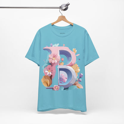 Natural Cotton Tee Shirt - Letters Collection - B Printify