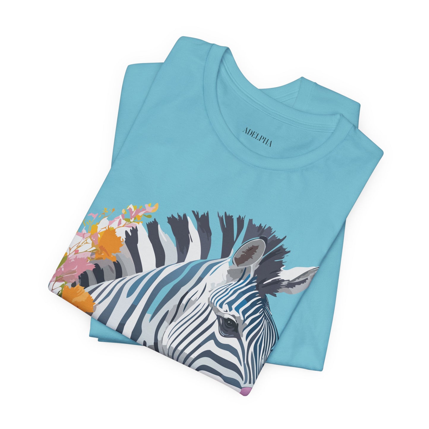 Natural Cotton Tee Shirt with Zebra