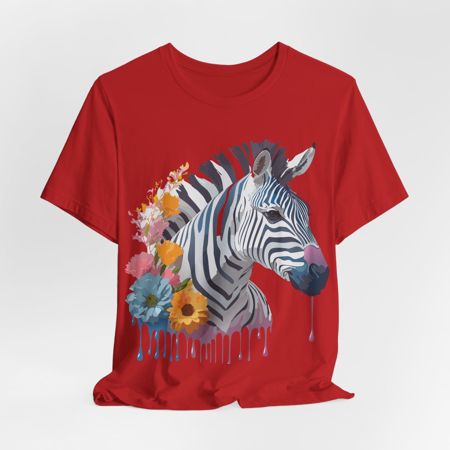 Natural Cotton Tee Shirt with Zebra