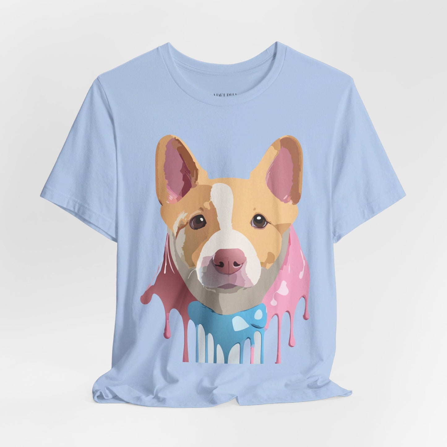 Natural Cotton Tee Shirt with Dog