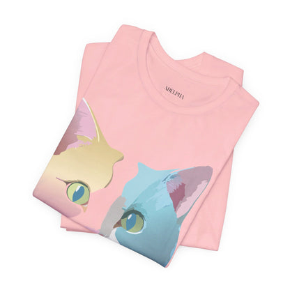 Natural Cotton Tee Shirt with Cat Printify