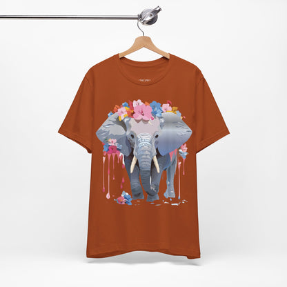 Natural Cotton Tee Shirt with Elephant Printify