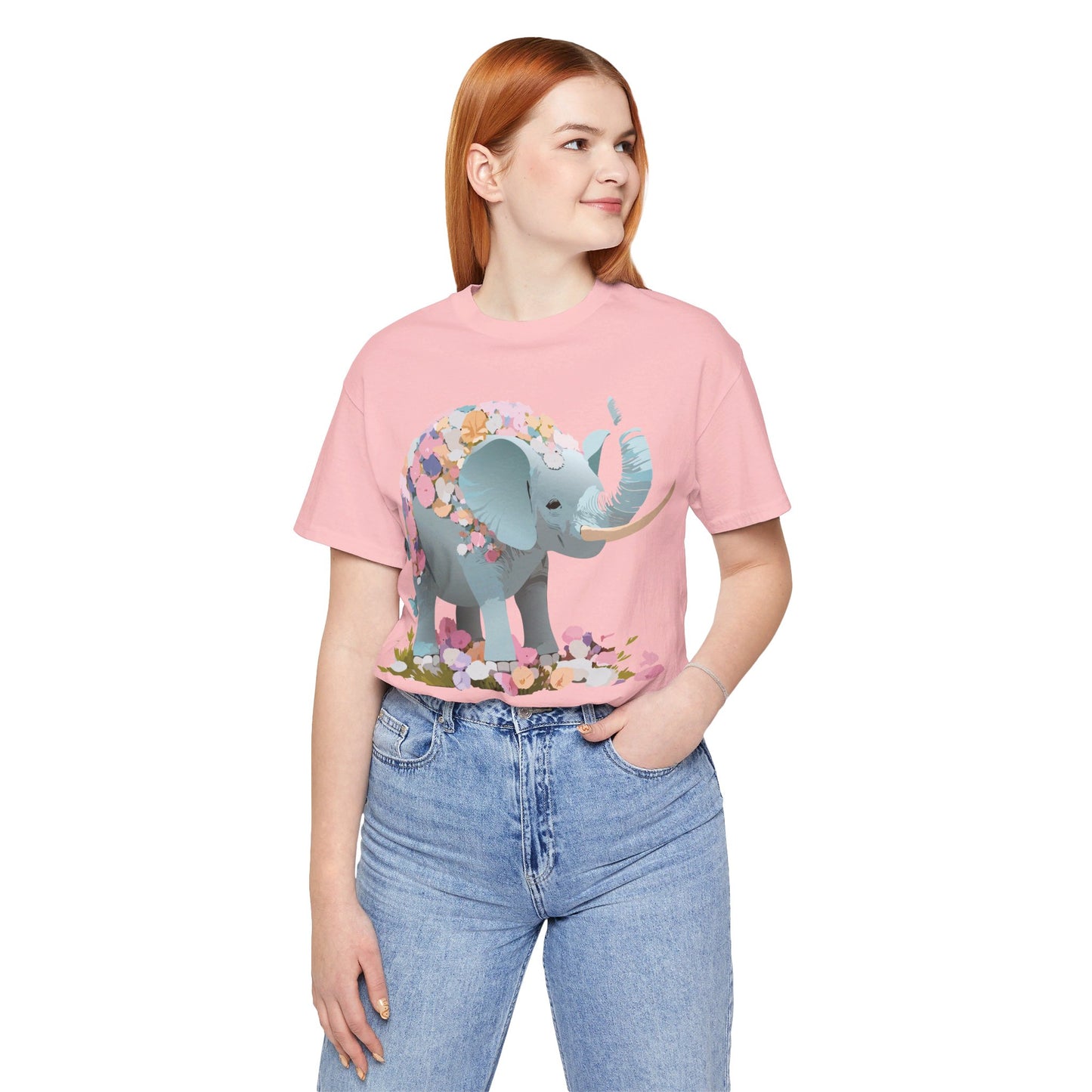 T-Shirt aus natürlicher Baumwolle mit Elefant