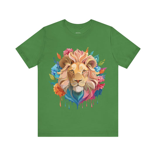 Natural Cotton Tee Shirt with Lion