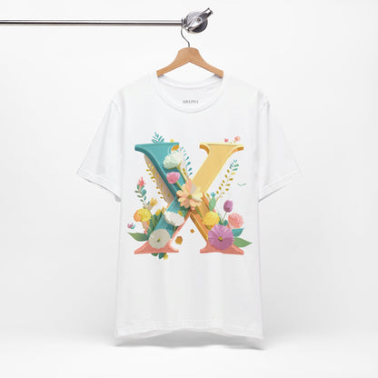 Natural Cotton Tee Shirt - Letters Collection - X Printify