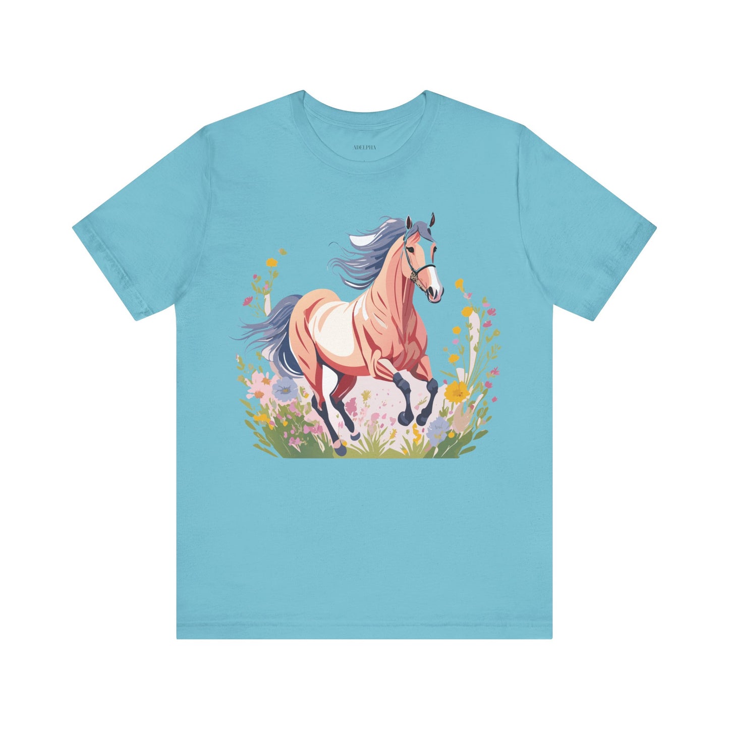 Natural Cotton Tee Shirt with Horse