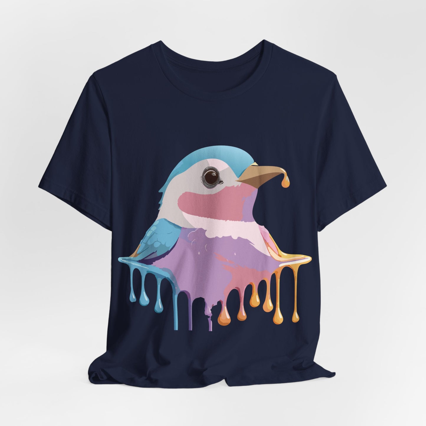 Natural Cotton Tee Shirt with Bird