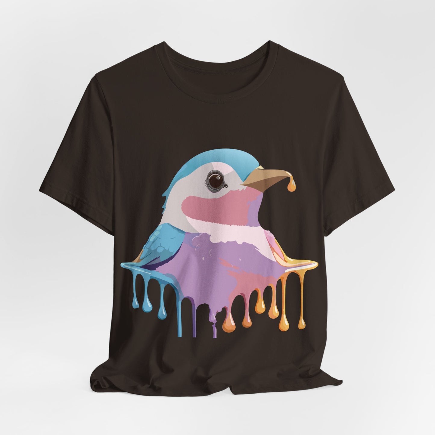 Natural Cotton Tee Shirt with Bird