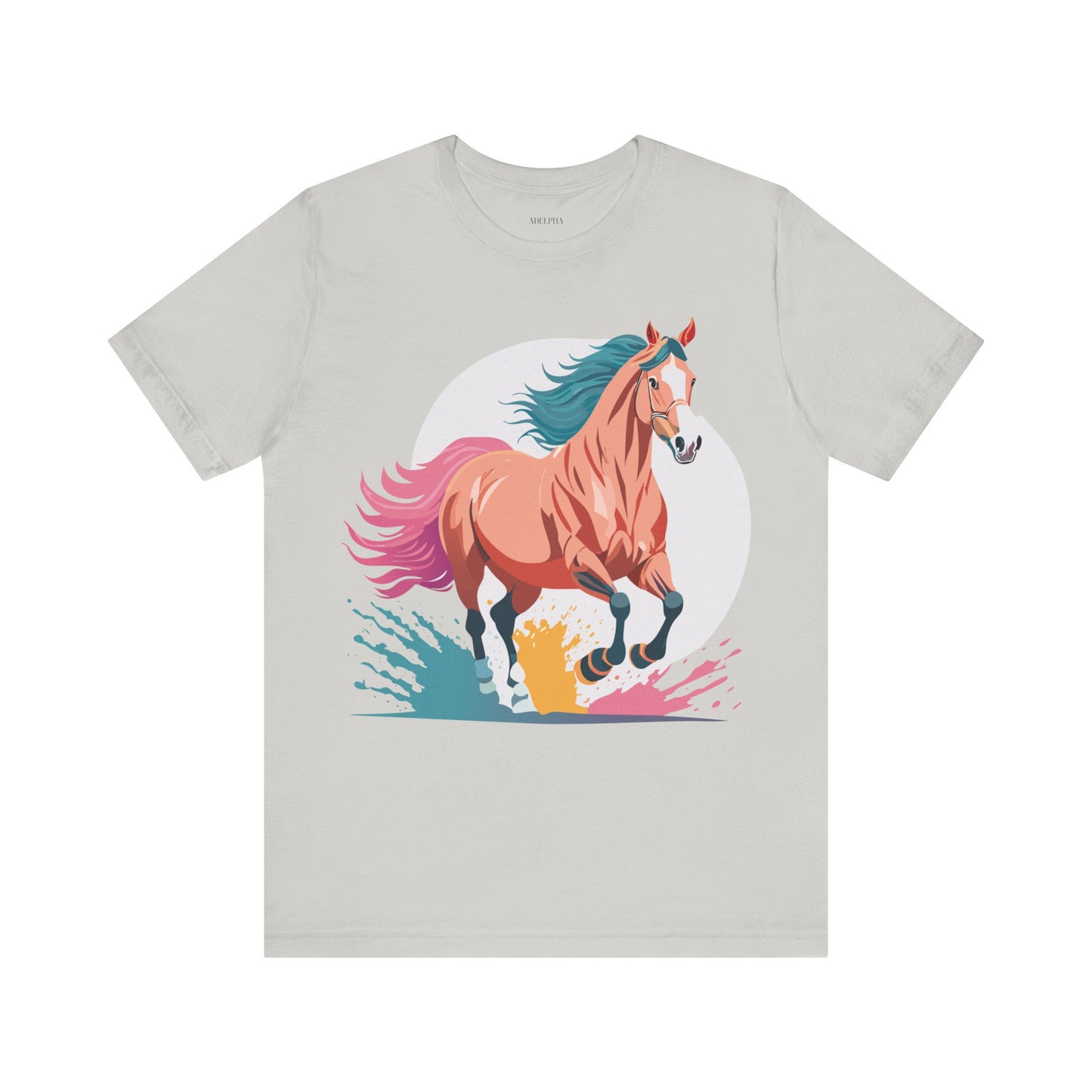 Natural Cotton Tee Shirt with Horse