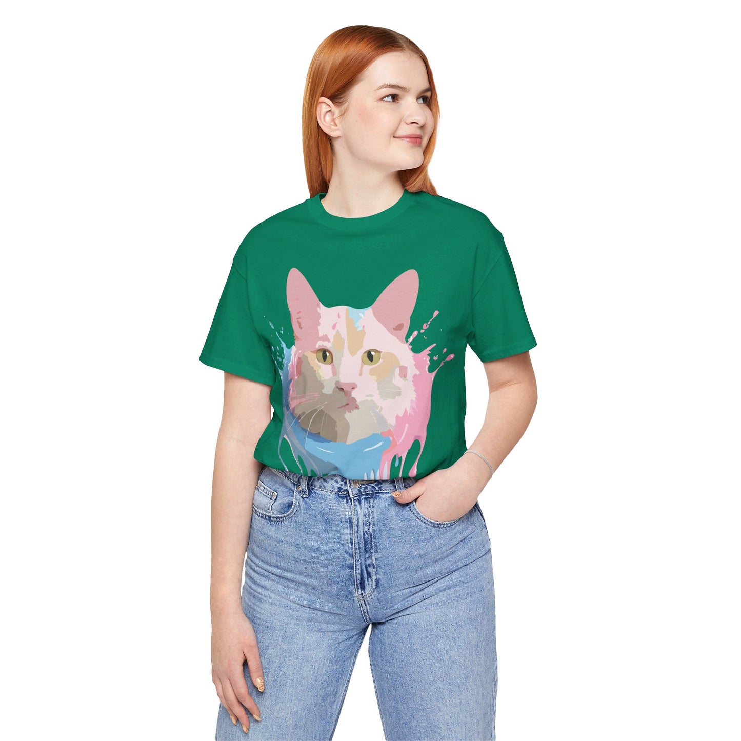 T-shirt en coton naturel avec chat