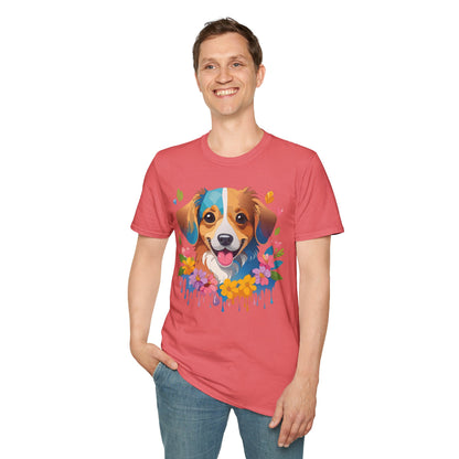 Dog Shirt Unisex Animal Tee 100 Percent Cotton Gildan Softstyle 64000