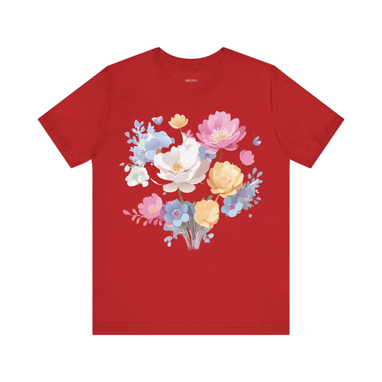 Natural Cotton Tee Shirt with Flowers