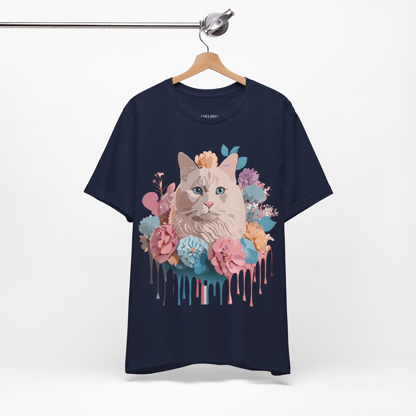 T-shirt en coton naturel avec chat